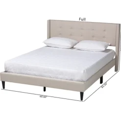 Beige Button Tufted Headboard Full Platform Bed-Kirkland's Home Best