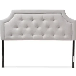 Beige Button Tufted Scalloped Queen Headboard-Kirkland's Home Discount