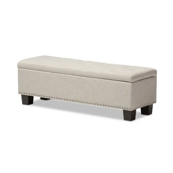 Beige Button-Tufted Upholstered Storage Bench-Kirkland's Home Cheap