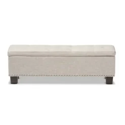 Beige Button-Tufted Upholstered Storage Bench-Kirkland's Home Cheap
