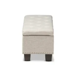 Beige Button-Tufted Upholstered Storage Bench-Kirkland's Home Cheap