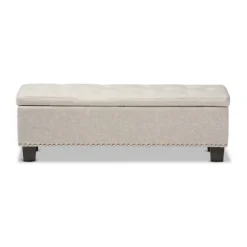 Beige Button-Tufted Upholstered Storage Bench-Kirkland's Home Cheap