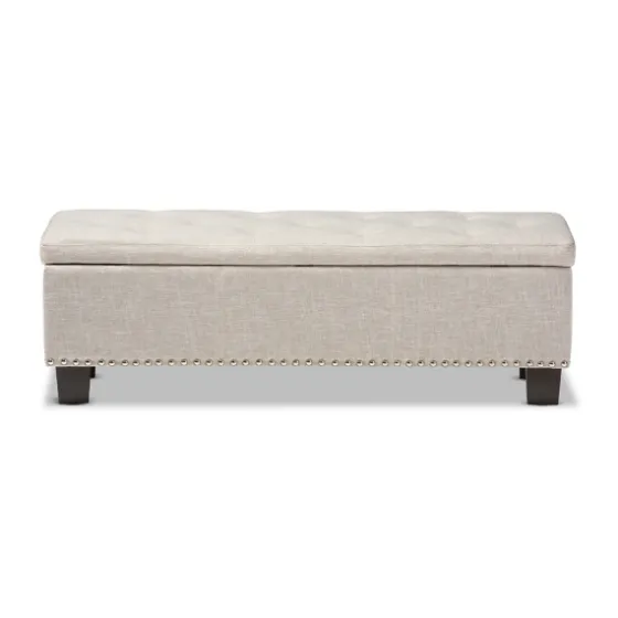Beige Button-Tufted Upholstered Storage Bench-Kirkland's Home Cheap