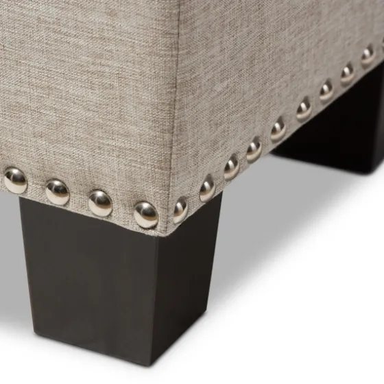 Beige Button-Tufted Upholstered Storage Bench-Kirkland's Home Cheap