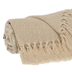 Beige Chunky Stitch Cotton Throw-Kirkland's Home Outlet