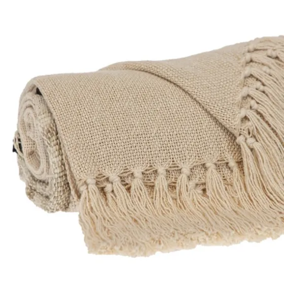 Beige Chunky Stitch Cotton Throw-Kirkland's Home Outlet