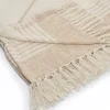 Beige Cotton Diamond Geometric Fringe Throw-Kirkland's Home New