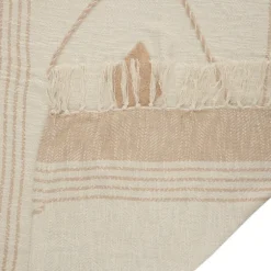 Beige Cotton Diamond Geometric Fringe Throw-Kirkland's Home New