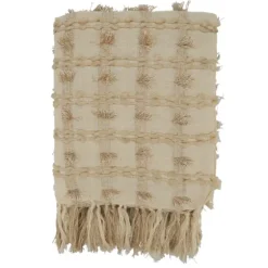 Beige Dotted Fringe Throw Blanket-Kirkland's Home Cheap