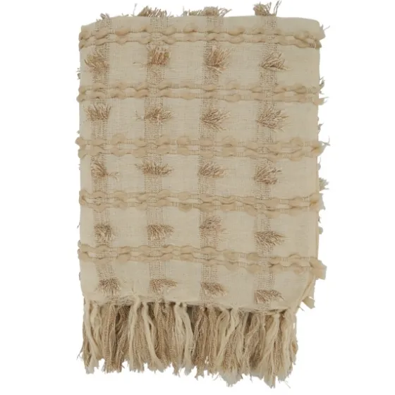 Beige Dotted Fringe Throw Blanket-Kirkland's Home Cheap