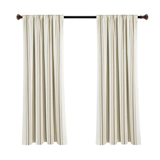Beige Farmhouse Stripe Curtain Panels, Set Of 2-Kirkland's Home Best Sale