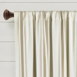 Beige Farmhouse Stripe Curtain Panels, Set Of 2-Kirkland's Home Best Sale