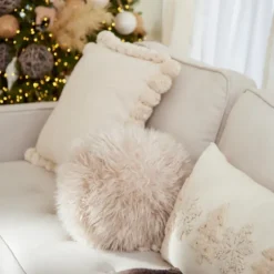 Beige Faux Fur Sphere Pillow-Kirkland's Home Cheap