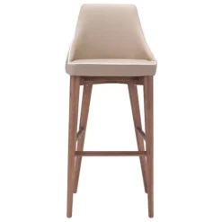 Beige Faux Leather And White Trim Bar Stool-Kirkland's Home Outlet