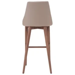 Beige Faux Leather And White Trim Bar Stool-Kirkland's Home Outlet