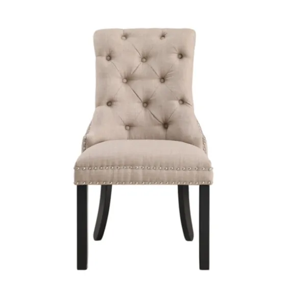 Beige Hourglass Tufted Dining Chairs, Set Of 2-Kirkland's Home Outlet