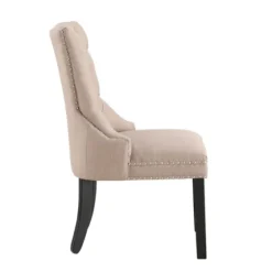Beige Hourglass Tufted Dining Chairs, Set Of 2-Kirkland's Home Outlet