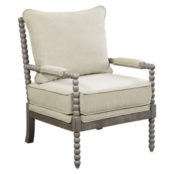 Beige Liam Turned Leg Accent Chair-Kirkland's Home Clearance