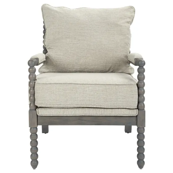 Beige Liam Turned Leg Accent Chair-Kirkland's Home Clearance
