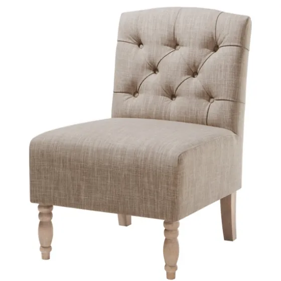 Beige Luna Tufted Armless Accent Chair-Kirkland's Home Outlet