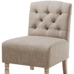 Beige Luna Tufted Armless Accent Chair-Kirkland's Home Outlet