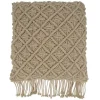 Beige Macrame Design Throw Pillow-Kirkland's Home Clearance