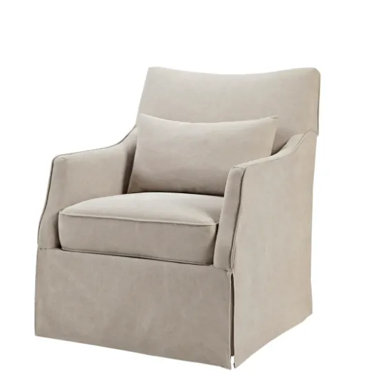 Beige Martha Stewart Skirted Swivel Accent Chair-Kirkland's Home Cheap