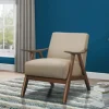 Beige Mid-Century Hazel Wood Frame Accent Chair-Kirkland's Home Online
