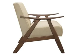 Beige Mid-Century Hazel Wood Frame Accent Chair-Kirkland's Home Online