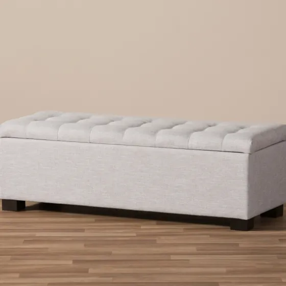 Beige Tufted Contemporary Storage Bench-Kirkland's Home Hot