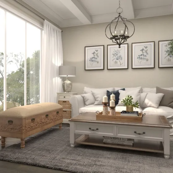 Beige Upholstered Acanthus Carved Wooden Bench-Kirkland's Home Best Sale