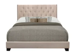 Beige Upholstered Button Tufted Wing Queen Bed-Kirkland's Home Sale