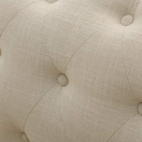 Beige Upholstered Button Tufted Loveseat-Kirkland's Home Outlet