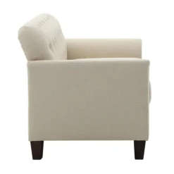 Beige Upholstered Button Tufted Loveseat-Kirkland's Home Outlet