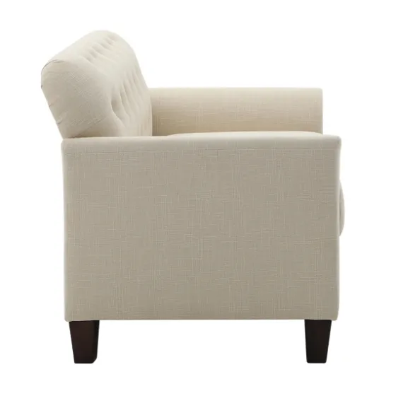 Beige Upholstered Button Tufted Loveseat-Kirkland's Home Outlet