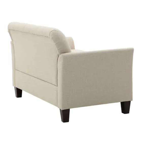 Beige Upholstered Button Tufted Loveseat-Kirkland's Home Outlet