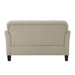 Beige Upholstered Button Tufted Loveseat-Kirkland's Home Outlet