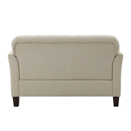 Beige Upholstered Button Tufted Loveseat-Kirkland's Home Outlet