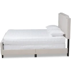 Beige Upholstered Button Tufted King Panel Bed-Kirkland's Home Best Sale