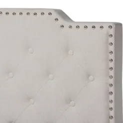 Beige Upholstered Button Tufted King Panel Bed-Kirkland's Home Best Sale