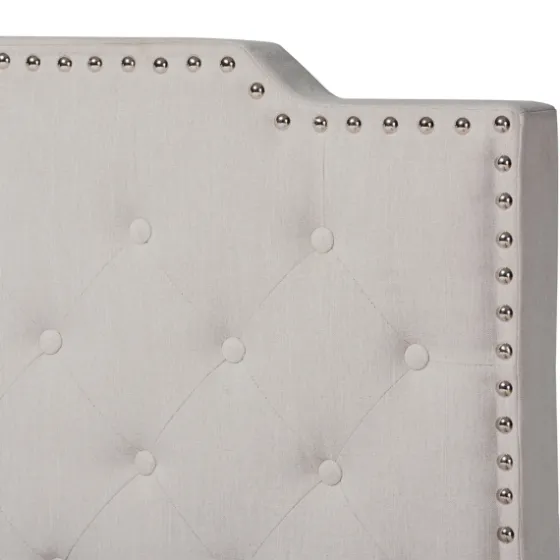 Beige Upholstered Button Tufted King Panel Bed-Kirkland's Home Best Sale