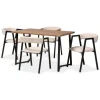 Beige Upholstered Metal Frame 5-Pc. Dining Set-Kirkland's Home Fashion