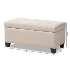 Beige Upholstered Storage Ottoman-Kirkland's Home Sale