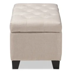 Beige Upholstered Storage Ottoman-Kirkland's Home Sale