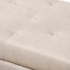 Beige Upholstered Storage Ottoman-Kirkland's Home Sale