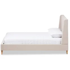 Beige Upholstered Wingback Queen Platform Bed-Kirkland's Home Cheap