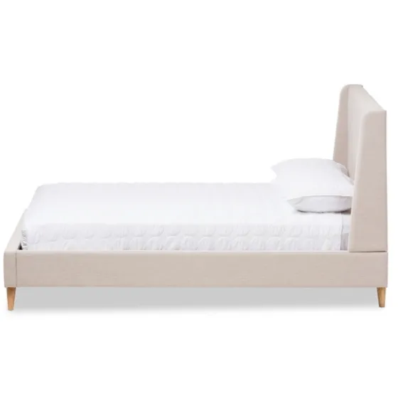 Beige Upholstered Wingback Queen Platform Bed-Kirkland's Home Cheap
