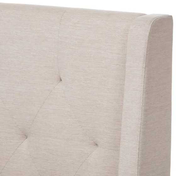 Beige Upholstered Wingback Queen Platform Bed-Kirkland's Home Cheap