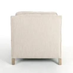 Beige Upholstered Wood Arm Accent Chair-Kirkland's Home Outlet