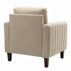 Beige Velvet Channel Stitch Accent Chair-Kirkland's Home Best Sale